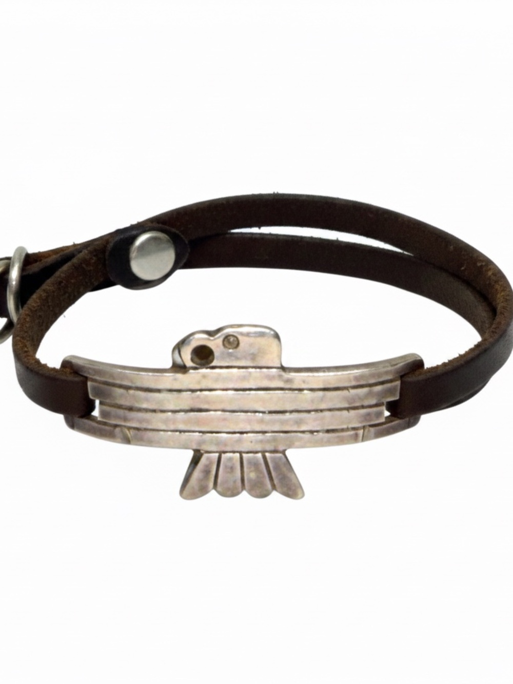 JACK WALKER RRL Bracelet Cuff Silver Ingot & Leather Thunderbird RARE